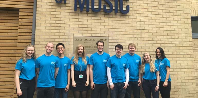 Student ambassadors at a Leeds College of Music Open Day
