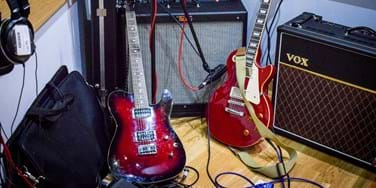 Guitars in a studio